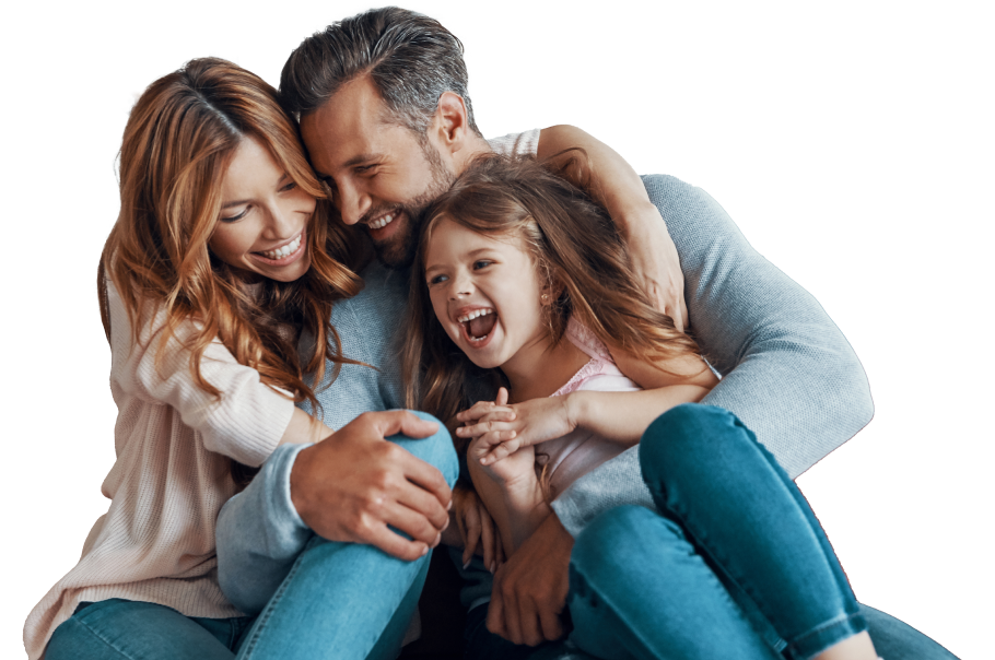 Happy Family hugging